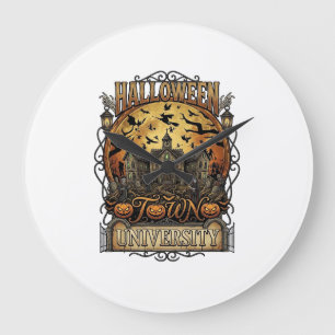 Halloween Town University Haunted Mansion Spooky C Large Clock