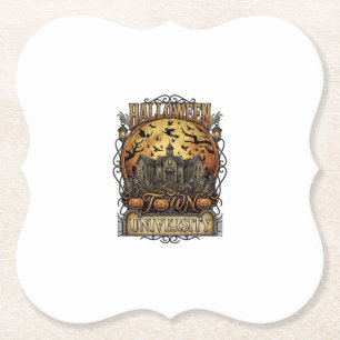 Halloween Town University Haunted Mansion Spooky C Paper Coaster