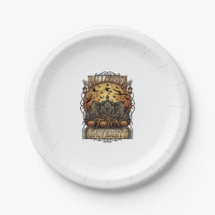 Halloween Town University Haunted Mansion Spooky C Paper Plate