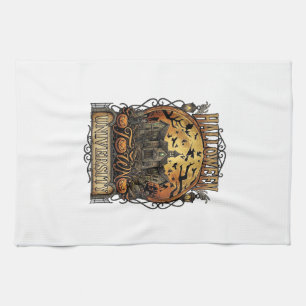 Halloween Town University Haunted Mansion Spooky C Tea Towel