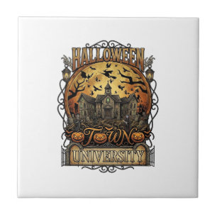 Halloween Town University Haunted Mansion Spooky C Tile
