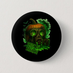 Halloween Toxic Pumpkin Gas Mask Scary Creepy 6 Cm Round Badge