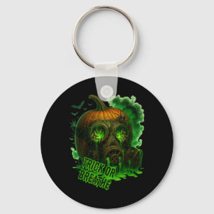 Halloween Toxic Pumpkin Gas Mask Scary Creepy Key Ring
