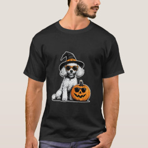 Halloween Toy Poodle Funny Dog Sunglasses Pumpkin  T-Shirt