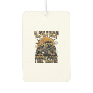 Halloween Tractor Shirt Funny Farm Witch Ride Desi Car Air Freshener