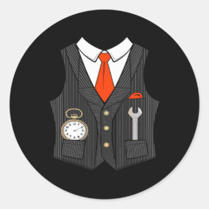 Halloween Train Conductor Costume For Kids Men Wom Classic Round Sticker