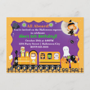 Halloween Train Fun Kids Costume Party Invitation