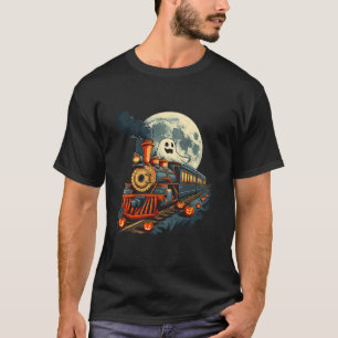Halloween Train Funny Ghost Pumpkin For Kids T Shi T-Shirt