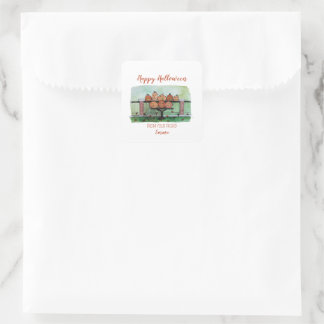 Halloween Treat Bag, Jack-o-lantern Gift Tag