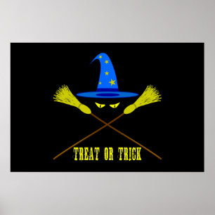 Halloween Treat Or Trick Black Poster