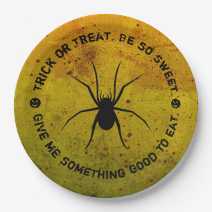 Halloween Treat or Trick Spider Blood Paper Plates