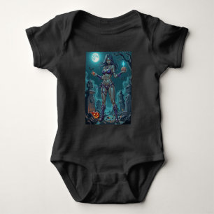 Halloween Treat or Zombie Girlfriend w Brains Baby Bodysuit