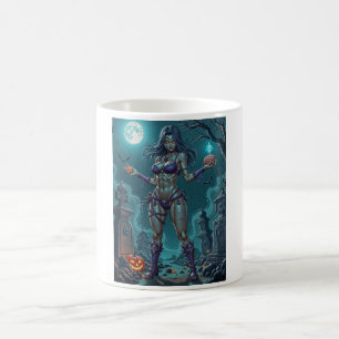 Halloween Treat or Zombie Girlfriend w Brains Coffee Mug