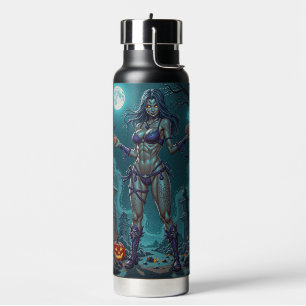 Halloween Treat or Zombie Girlfriend w Brains Water Bottle