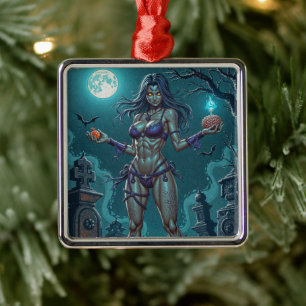 Halloween Treat: Zombie Girlfriend or Candy Metal Tree Decoration