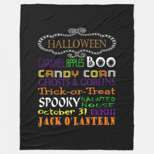 Halloween Treats And Frights Fleece Blanket