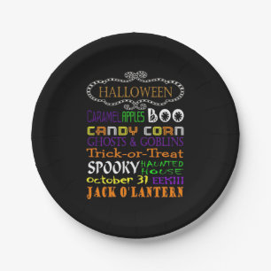 Halloween Treats And Frights Paper Plate