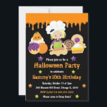 Halloween Treats Baking Birthday Party Invitation<br><div class="desc">Halloween Treats and sweets Baking design with a black polka dot background
Graphics by PrettyGraphik and DigitalCurio on Etsy</div>