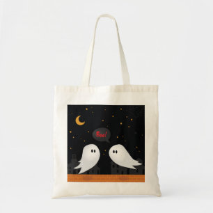 Halloween treats cartoon ghosts in town tote bag