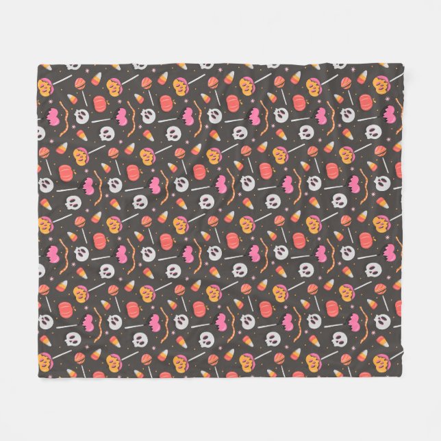 Halloween Treats Fleece Blanket (Front (Horizontal))