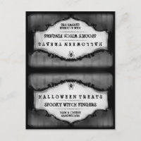 Halloween Treats Food Tent Card - Grey & Black