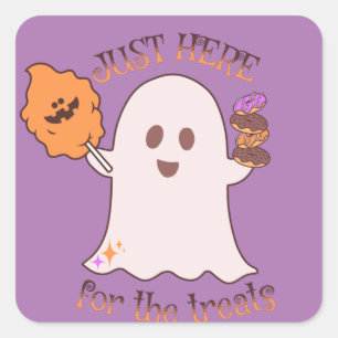 Halloween Treats Ghost and Sweets Party   Square Sticker