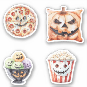 Halloween Treats Popcorn Pizza Ice Cream Pumpkin