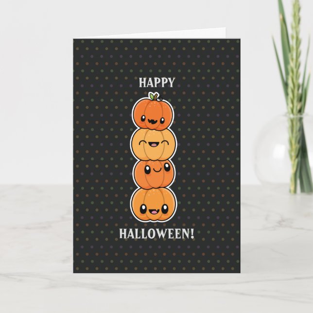 Halloween Treats Pumpkins Holiday Card (Front)
