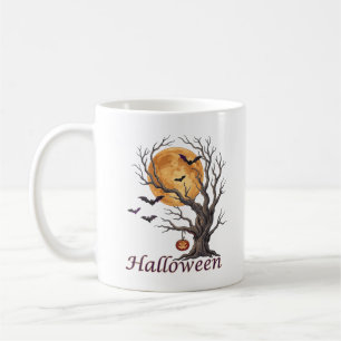 Halloween Tree and Pumpkin Jack-o'-Lantern  Coffee Mug