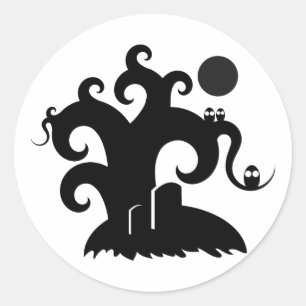 Halloween Tree Classic Round Sticker