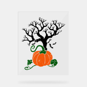 Halloween tree Fall Shirts Halloween Sweatshirt Acrylic Sign