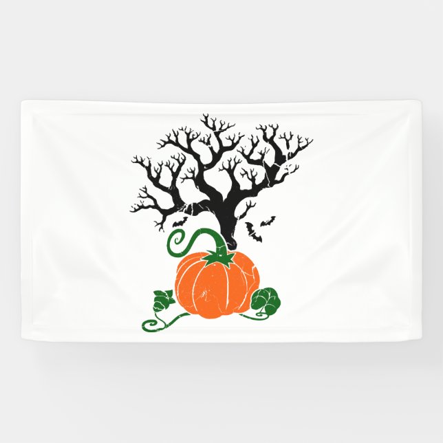Halloween tree Fall Shirts Halloween Sweatshirt Banner (Horizontal)