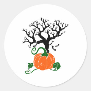 Halloween tree Fall Shirts Halloween Sweatshirt Classic Round Sticker
