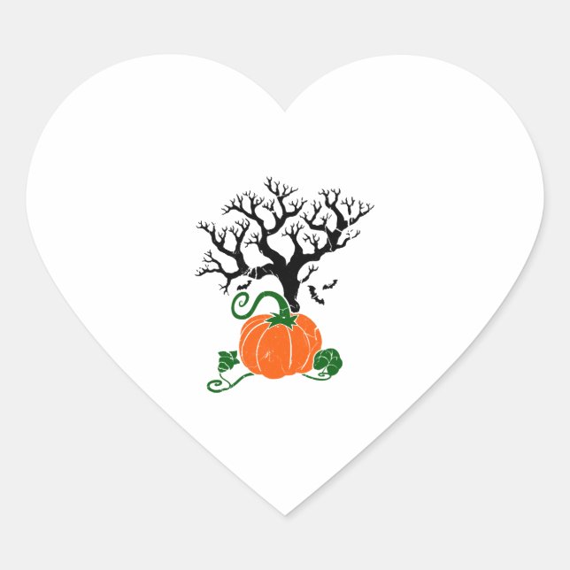 Halloween tree Fall Shirts Halloween Sweatshirt Heart Sticker (Front)