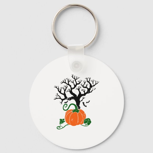 Halloween tree Fall Shirts Halloween Sweatshirt Key Ring (Front)