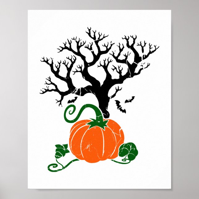 Halloween tree Fall Shirts Halloween Sweatshirt Poster (Front)