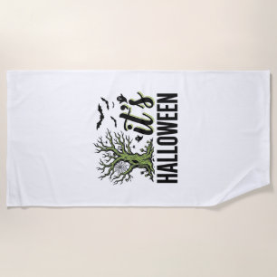 Halloween Tree Its Halloween Vintage Spooky_1 Beach Towel