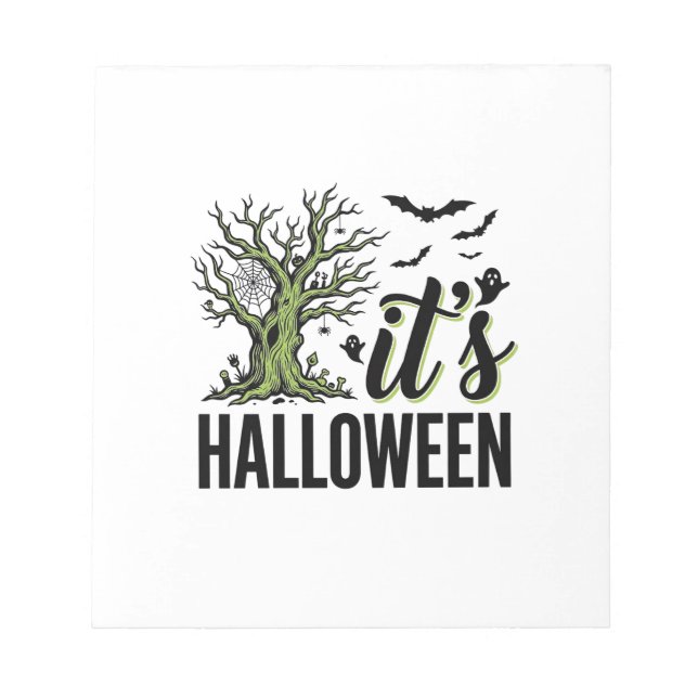 Halloween Tree Its Halloween Vintage Spooky_1 Notepad (Front)