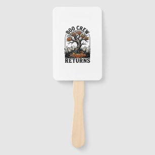 Halloween Tree Shirt Vintage Spooky Pumpkin Graphi Hand Fan