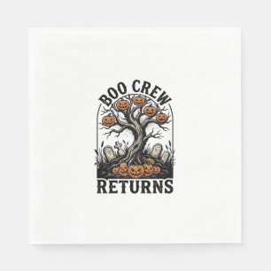 Halloween Tree Shirt Vintage Spooky Pumpkin Graphi Napkin