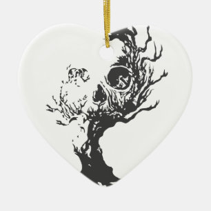 Halloween Tree Skull Ceramic Tree Decoration
