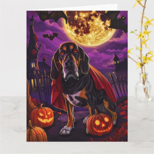 Halloween Treeing Walker Vampire Pumpkins Scary Card