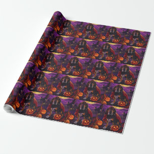 Halloween Treeing Walker Vampire Pumpkins Scary Wrapping Paper