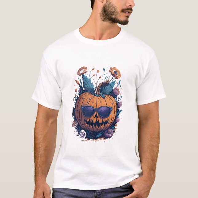 Halloween Trendy evil Pumpkin  T-Shirt (Front)