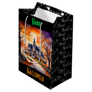 Halloween Trendy Pumpkin Autumn Collection Medium Gift Bag