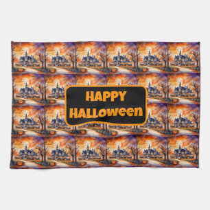 Halloween Trendy Pumpkin Autumn Collection Tea Towel
