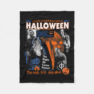 Halloween Trick Is To Stay Alive Collage Retro Hor Fleece Blanket