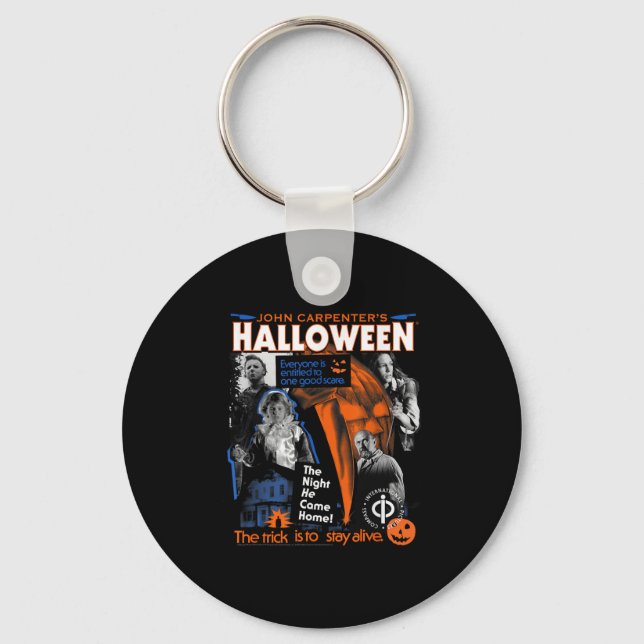 Halloween Trick Is To Stay Alive Collage Retro Hor Key Ring (Front)