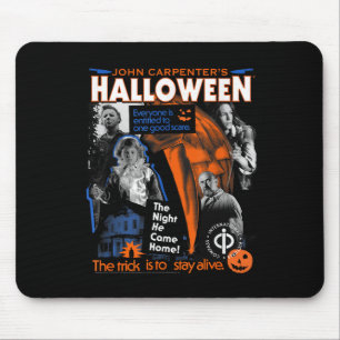 Halloween Trick Is To Stay Alive Collage Retro Hor Mouse Mat