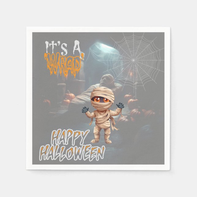 Halloween Trick of Treat Mummy's Lair Napkin (Front)